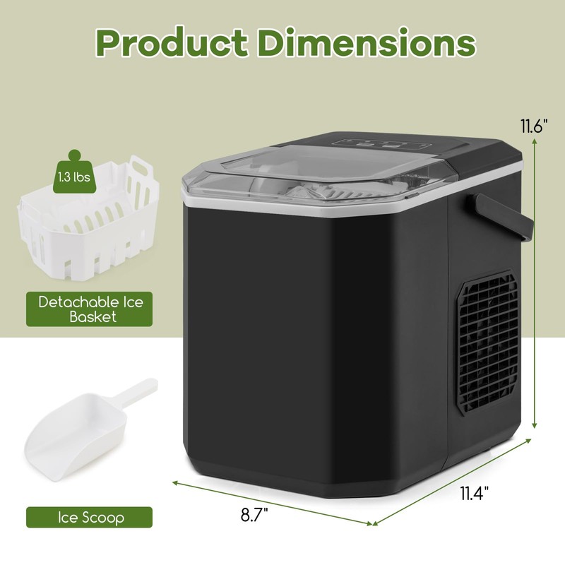 ARLIME Countertop Ice Maker, Portable Ice Making Machine 6-13 Mins
