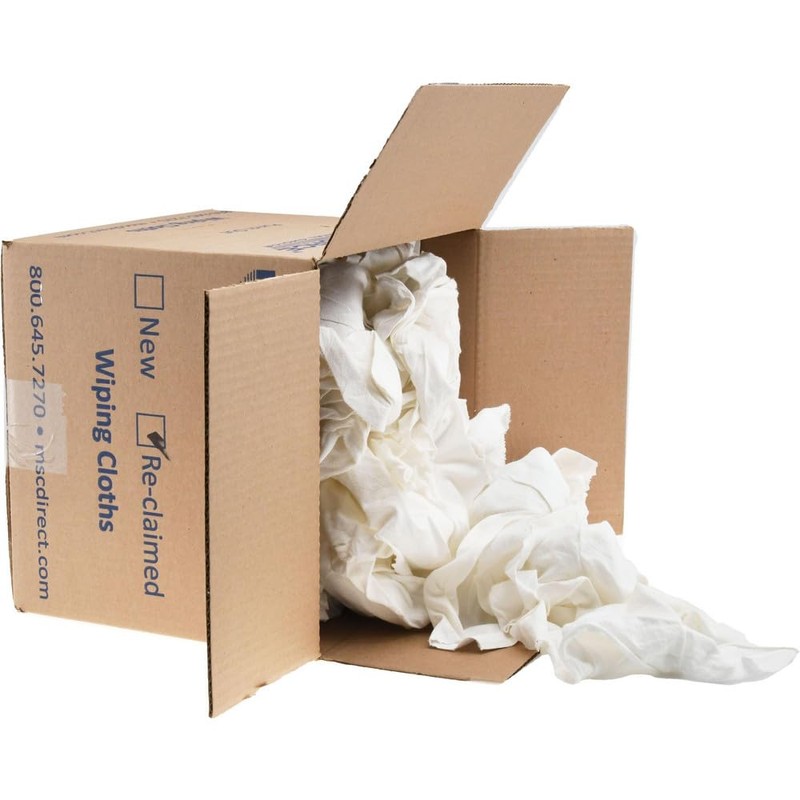 PRO SOURCE Reclaimed White Cotton T-Shirt Cloth Shop Rags, Sold