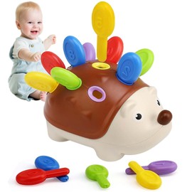 Toy from 1 year, hedgehog Montessori toy from 1 year, the hedgehog to promote fine motor skills, age 18+ months 1 2 3 years and sensory toy, toddler Montessori toy