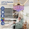 Zynfandor 30" RGB Retractable Crystal Ceiling Fan with Light Dimmable