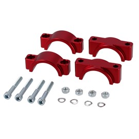 Set: CNC Klemmstücke für Schutzblech mit Schrauben, Rot eloxiert - für Simson S50, S51, S70, SR50, SR83