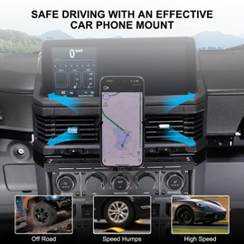 Tumukiw Compatible with INEOS Grenadier 2020-2024 Car Phone Mount and Walkie Talkie Mount Stand Set, Centre Console Multifunctional Track Mobile Phone Holder Expansion Platform (Style B)