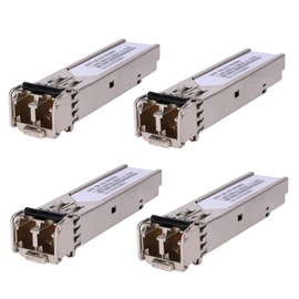 Paquete de 4 módulos transceptores SFP LC multimodo 1.25G 850nm 550 metros 1000Base-SX LC MMF para Cisco GLC-SX-MMD/SX-MM/SFP-GE-S,Fortinet,Ubiquiti UniFi UF-MM-1G, Mikrotik S-85DLC05D Meraki