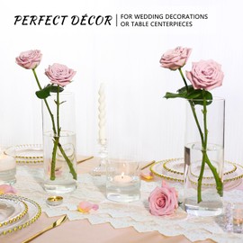 SUPMIND 7Pcs Glass Cylinder Vase for Centerpieces 10 Inch Tall Clear Glass Flower Vase Bulk, Glass Hurricane Candle Holder Floral Vases for Table, Floating Candle Vases for Wedding Home Décor