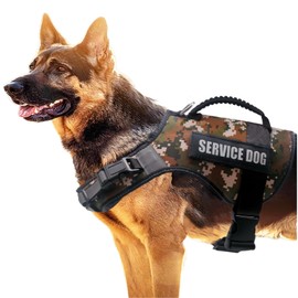 Misthis Tactical Dog Harness for Large Dogs (XL)- Camouflage No Pull Dog Harness with Handle and Reflective Stripes for Service Dogs Best Dog Harness for Training, Hiking and Walking