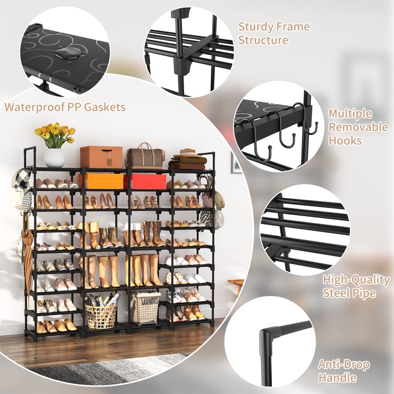 ROJASOP Large Shoe Rack Organizer for Entryway Closet 64-68 Pairs
