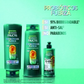 Rutina Fructis Probióticos: Shampoo, Acondicionador Y 10en1