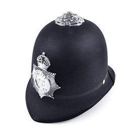Bristol Novelty BH031 Police Helmet Hat Costume | 1 Piece | Black | One Size-Ages 14 years Hard Plastic, unisex-adult