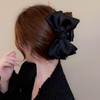 LIKENNY ヘアクリップ 大きめ リボン しっかりとまる バンスクリップ 髪留め クリップ おしゃれ 大人