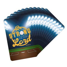 Wallet Scripture Cards - Baseball, Eph 6:10 - Pack of 12 Inspirational Christian Cards With Scripture Encouragement, Bible Verse Cards For Women & Men, Christian Cards For All Occasions