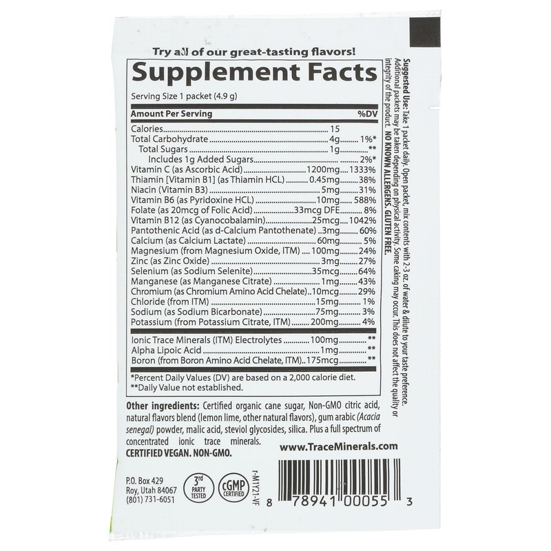 TRACE MINERALS RESEARCH Electrolyte Stamina Power Pk Lemon Lime, 0.17