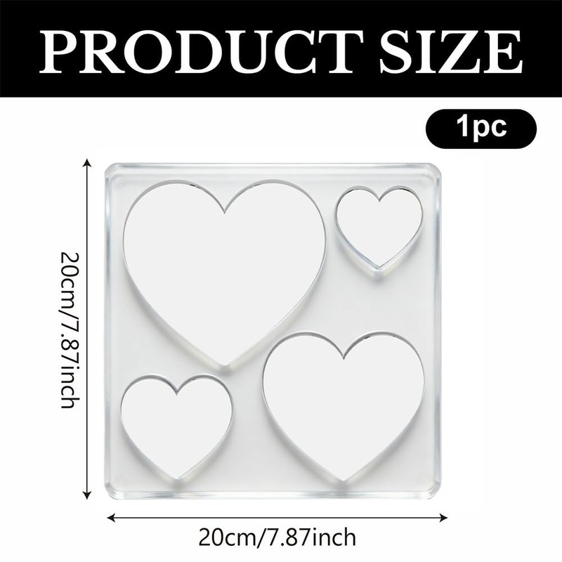 PRESSINART Acrylic Router Templates 7.87 x 7.87 Inch Heart Acrylic