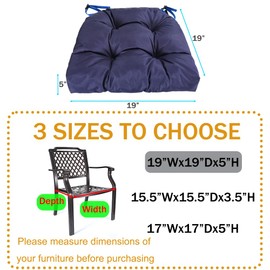 amberr Outdoor Chair Cushions Set of 2, Waterproof Outdoor Seat Cushions for Patio Furniture,Wicker Chair Cushions with Adjustable Straps