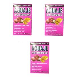Aguaje Con Fenogreco 60 Caps Pack De 3 Piezas Naturalin