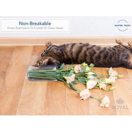 Royal Imports Flower Vase Acrylic Cylinder - Decorative Centerpiece for Home or Wedding - Non Breakable Plastic, 5"X10" Tall Round - Clear