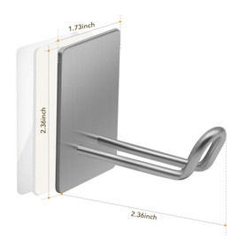 Adhesive Hooks,Stainless Steel Towel Hook,Sticky Hanger for Kitchen and Door,Bathroom Wall Hooks for Hanging Towel Robe Hat Coat Key,6Packs (Silver)