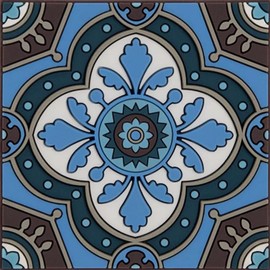 Images d'Orient Coaster Sejjadeh Azur 9x9cm PVC 50g Washable Shatterproof Heat Resistant Compatible with Most Cookware