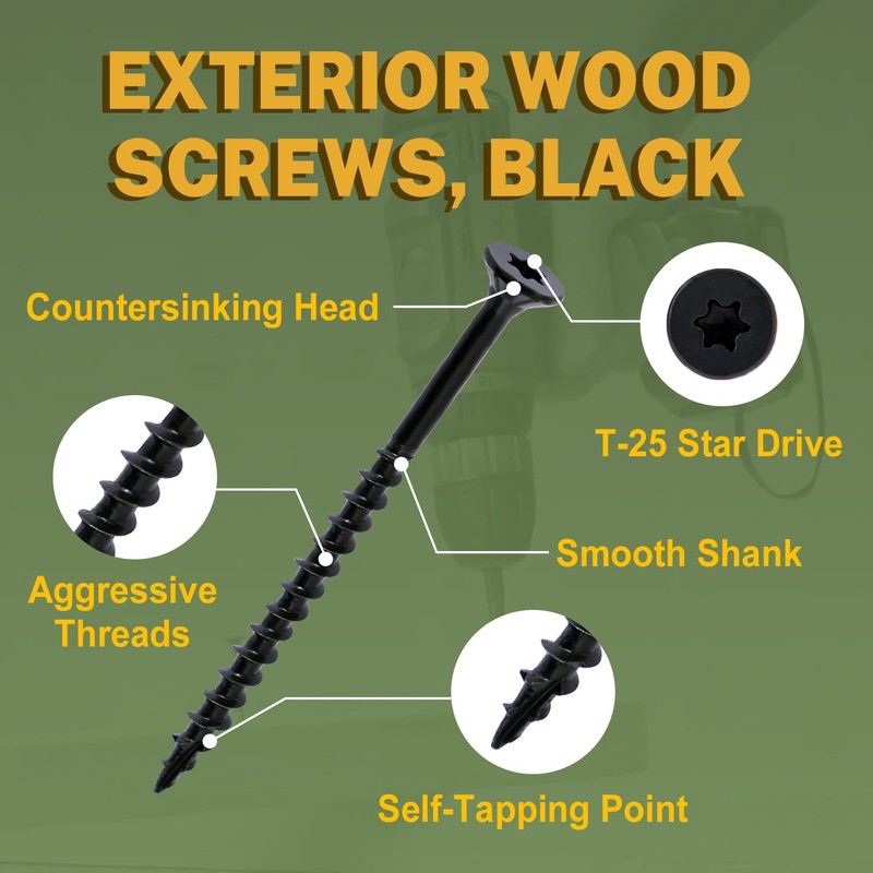 LIONMAX Deck Screws 3 Inch, Wood Screws #10 x 3,