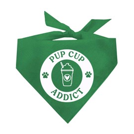 Pup Cup Addict Pupuccino Dog Bandana (Green, OS 1106)