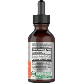 Horbäach Vitamin E Oil | 13,800 IU | 1oz | Naturally Sourced Liquid Supplement | Vegetarian, Non-GMO, and Gluten Free Formula