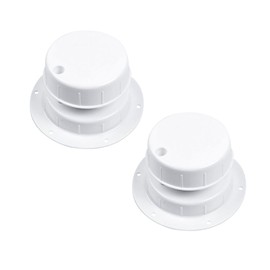 BESULEN RV Plumbing Vent Caps, Sewer Vent Cover Caps Kit for RV Trailer Camper Motorhome, 2 Pcs RV Roof Vent Cover Replacement for 1 to 2 3/8 Inch Pipe, White Plastic Roof Cover Car Accessories