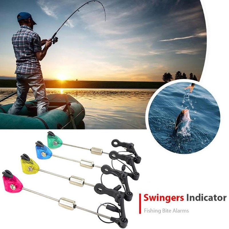 1PCS Blue Tackle Carp Fishing Swingers, LED Alarming Illuminated Bite