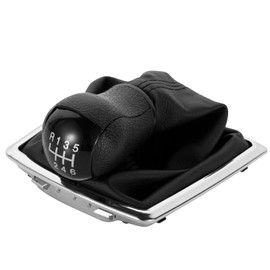 DOMENICA Gear Knob with Gear Stick Cuff Compatible with Ford Focus MK II 2005-2008 (6 Speeds)