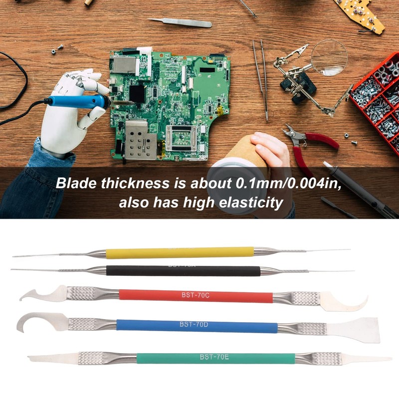 Electronic Opening Repair Spudger Kit, 5 in 1 Metal Pry