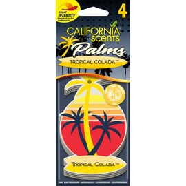 California Car Scents Scents E302692000 Palms Air Freshener Tropical Colada Pack of 4