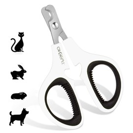 OneCut Pet Nail Clippers, Update Version Cat & Kitten Claw Nail Clippers for Trimming, Professional Pet Nail Clippers Best for a Cat, Puppy,Rabbit, Kitten & Small Dog,Sharp & Safe (Black)