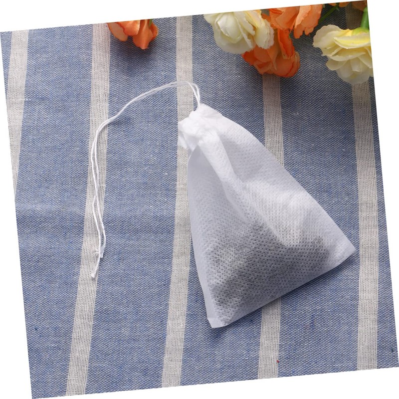 Ciieeo 100pcs Non-Woven Drawstring Tea Filter Bags for Loose Leaf