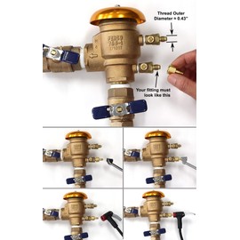 1/4" Industrial Style & Schrader Valve to 1/4" SAE 45-degree Flare Fittings | Adapters to Winterize Blow Out Backflow Preventer and Pressure Vacuum Breaker (PVB) for Sprinkler System | Lead-Free Brass