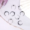 Qmcandy 8pcs 10G 12G 14G 16G 18G Stainless Steel Black