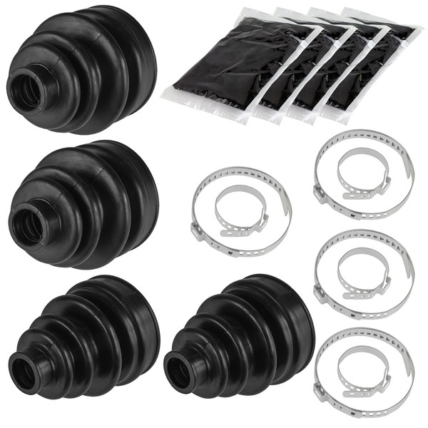 Caltric 2 Rear Axle Inner Outer CV Boot Kit Compatible