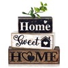 Moucuny 4 Pcs Farmhouse Wooden Tabletop Decor Farmhouse Tiered Tray