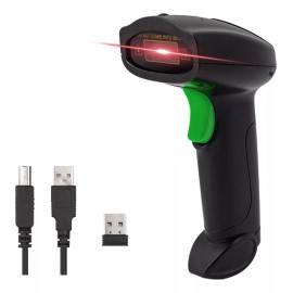 SHAWTY Lector De Código De Barras, 1D/2D Lector De Código De Barras Inalámbrico con Mini Receptor USB 2.4G para Supermercados, Restaurantes, Almacenes