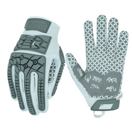 Seibertron Lineman 2.0 Padded Palm Football Receiver Gloves, Flexible TPR Impact Protection Back of Hand Glove Adult Sizes White XXL