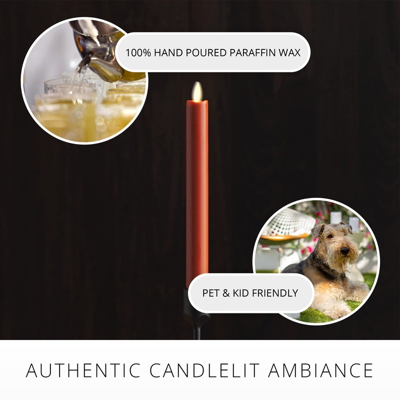 Luminara - Flameless Battery Operated Taper Candle - Burnt Orange