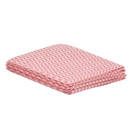 Superio Handy Wipes for Kitchen - Red Reusable Multi-Purpose Heavy-Duty Cleaning Cloth for House, Bathroom, and Office. Disposable Dish Towel (5)