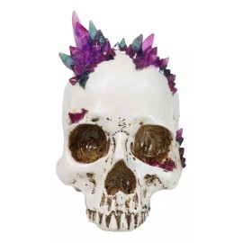 Gothic Macabre Spiky Two Tones Crystal Cavern Mine Cranium Skull Figurine