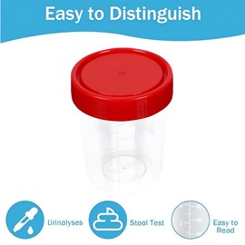 Sterile Specimen Cups 10Pcs Specimen Collection Cups Urine Cups Pregnancy Test Cups Sample Containers with Lid for Laboratory 120ml