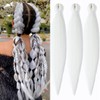 White Braiding Hair Pre Stretched 26 Inch 3 Packs Yaki