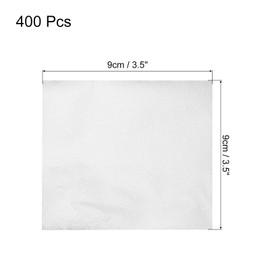 MECCANIXITY 400 Pcs Gold Leaf Sheets 3.5" x 3.5" Imitation Gold Foil Sheets for Crafts,Picture Frames,Sculpture,Nails and DIY Arts Decoration,Silver