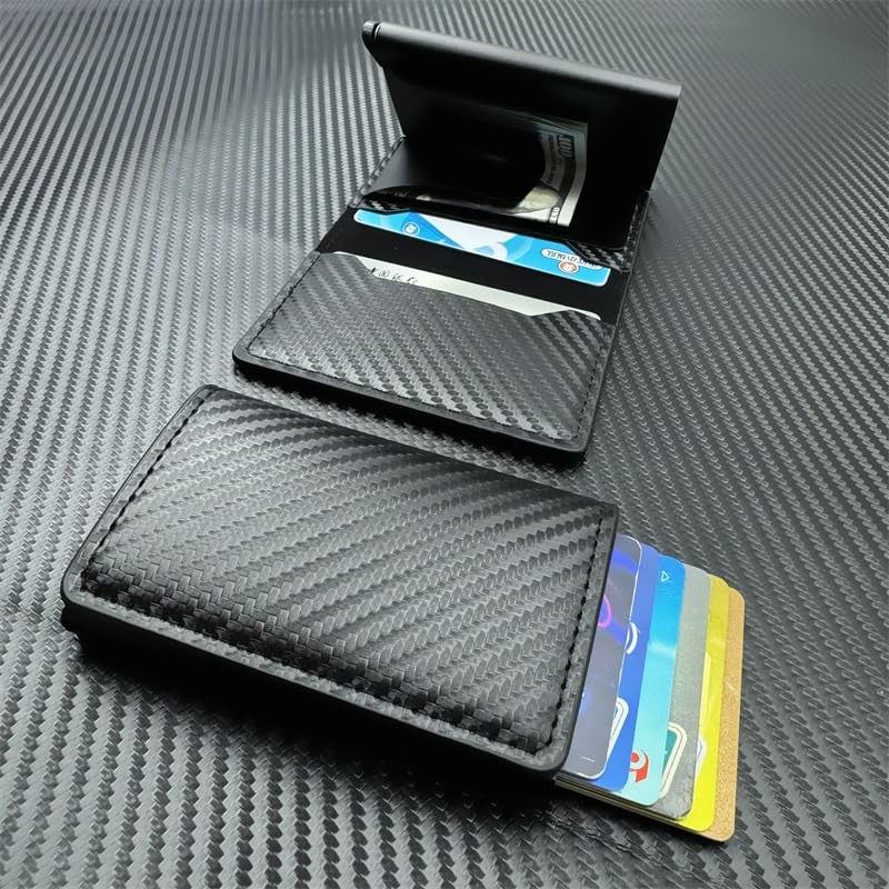 Carteras para Hombre, Tarjetero de Cuero, RFID Bloqueo Antirrobo Tarjetero