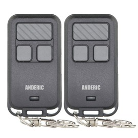 [2 Pack] Anderic 890MAX Mini Keychain Universal Garage Door Remote Opener for Liftmaster Garage Doors - Works All Garage Doors with Purple, Yellow, Green, Red, & Orange Learning Buttons