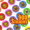 900 Colourful Teddy Bears Mini Dot 10mm Spot Reward Stickers