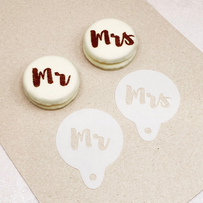 Mr Mrs Macaron Oreo Cookie Stencils Small Mylar Stencil Set