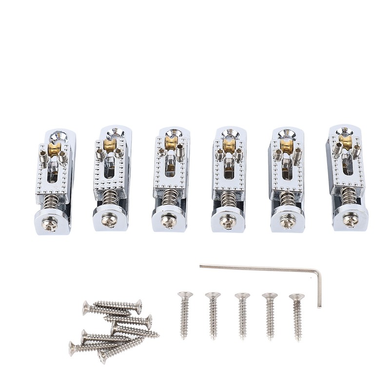 Electric Guitar Split Bridge Saddle Roller Ball String Plate Metal