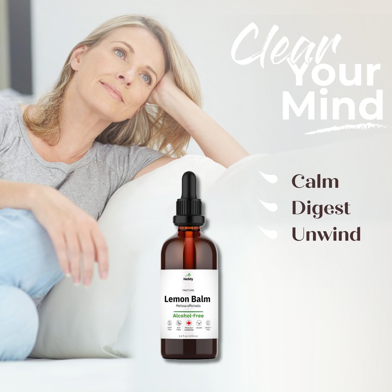 Herbity Herbity Lemon Balm Tincture C Alcohol-Free Herbal Supplement for