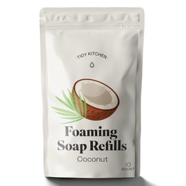 Tidy Kitchen Foaming Hand Soap Refills – Rich, Moisturizing Lather in Coconut Scent, Works with Dispensers, 10 count